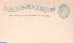 Canada 1887 Postcard 1c, Slate Blue, Unused Postal Stationary - Brieven En Documenten