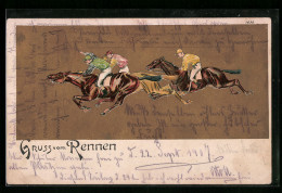 Künstler-AK Bruno Bürger & Ottillie Nr. 1630: Gruss Vom Rennen  - Autres & Non Classés