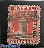 Natal 1870 1d Double POSTAGE Overprint, Used, Used Stamps - Natal (1857-1909)