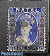 Natal 1870 3d, Double POSTAGE Overprint, Used, Used Stamps - Natal (1857-1909)