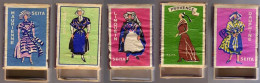 5 Boites D'Allumettes - REGIONS COSTUMES - Matchboxes