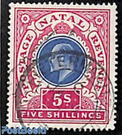 Natal 1902 5sh, Used, Used Stamps - Natal (1857-1909)