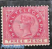 Natal 1881 Telegraph 3d, Stamp Out Of Set, Mint NH - Natal (1857-1909)