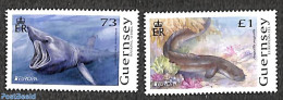 Guernsey 2021 Europa, Endangered Animals 2v, Mint NH, History - Nature - Europa (cept) - Fish - Sharks - Fische