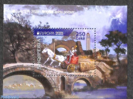 Albania 2020 Europa, Old Postal Roads S/s, Mint NH, History - Nature - Europa (cept) - Horses - Post - Art - Bridges A.. - Poste