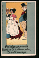 Künstler-AK Bruno Bürger & Ottillie Nr. 6785: Älterer Herr Schaut Zwei Frauen Nach  - Autres & Non Classés