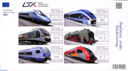 Poland 2021 Modern Railways S/s, Imperforated, Mint NH, Transport - Railways - Ungebraucht