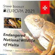 Malta 2021 Europa, Endangered Species Booklet, Mint NH, History - Nature - Europa (cept) - Reptiles - Stamp Booklets - Unclassified