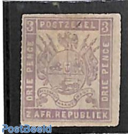 South Africa 1871 Transvaal, 3d, Stamp Out Of Set, Unused (hinged), History - Coat Of Arms - Unused Stamps