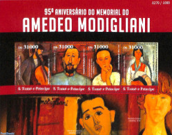 Sao Tome/Principe 2015 Amedeo Modigliani 4v M/s, Mint NH, Art - Amedeo Modigliani - Modern Art (1850-present) - Painti.. - Sao Tome And Principe