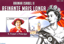 Sao Tome/Principe 2015 Queen Elizabeth II S/s, Mint NH, History - Kings & Queens (Royalty) - Familles Royales