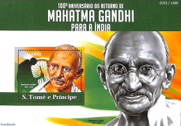 Sao Tome/Principe 2015 Mahatma Gandhi S/s, Mint NH, History - Gandhi - Mahatma Gandhi