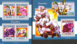 Mozambique 2015 Orchids 2 S/s, Mint NH, Nature - Flowers & Plants - Orchids - Mosambik