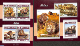 Mozambique 2015 Lions 2 S/s, Mint NH, Nature - Animals (others & Mixed) - Cat Family - Mosambik