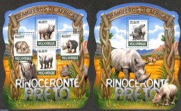 Mozambique 2015 Rhino's 2 S/s, Mint NH, Nature - Animals (others & Mixed) - Rhinoceros - Mosambik