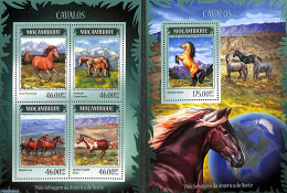 Mozambique 2014 Horses 2 S/s, Mint NH, Nature - Horses - Mozambique