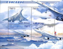 Guinea Bissau 2012 Concorde 4v M/s, Mint NH, Transport - Concorde - Aircraft & Aviation - Concorde