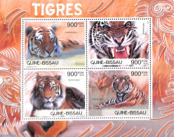 Guinea Bissau 2012 Tigers 4v M/s, Mint NH, Nature - Cat Family - Guinée-Bissau