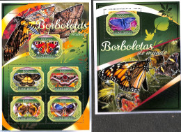 Guinea Bissau 2016 Butterflies 2 S/s, Mint NH, Nature - Butterflies - Guinea-Bissau