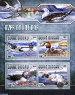 Guinea Bissau 2016 Waterbirds 4v M/s, Mint NH, Nature - Birds - Ducks - Puffins - Guinea-Bissau