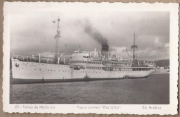 CPSM ESPAGNE - PALMA DE MALLORCA - Vapor Correo " Plus Ultra " - GROS PLAN BATEAU PAQUEBOT TB Photo - Steamers