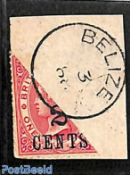 Belize/British Honduras 1888 2c On 1d, Diagonal Divided, Used, Used Stamps - British Honduras (...-1970)