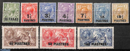 Great Britain 1921 Levant, Definitives 10v, Unused (hinged) - Neufs