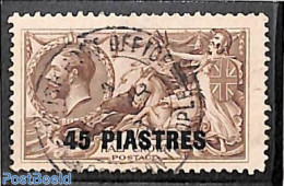 Great Britain 1921 Levant, 45pia, Used, Used Stamps, Nature - Horses - Used Stamps