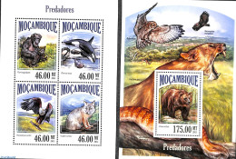 Mozambique 2013 Preditors 2 S/s, Mint NH, Nature - Animals (others & Mixed) - Bears - Birds - Birds Of Prey - Monkeys .. - Mozambique