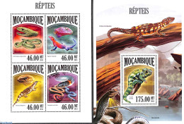 Mozambique 2013 Reptiles 2 S/s, Mint NH, Nature - Reptiles - Snakes - Mozambique