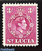 Saint Lucia 1938 3sh, Stamp Out Of Set, Unused (hinged) - St.Lucia (1979-...)