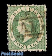 Saint Lucia 1863 6d, WM Crown-CC, Used, Used Stamps - St.Lucia (1979-...)