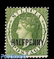 Saint Lucia 1881 HALFPENNY, Unused Without Gum, Unused (hinged) - St.Lucia (1979-...)