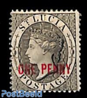 Saint Lucia 1884 ONE PENNY, Stamp Out Of Set, Unused (hinged) - St.Lucia (1979-...)
