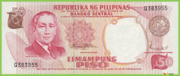 Voyo PHILIPPINES 50 PISO ND/1969 P146b B1005b Q UNC - Philippines