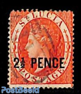 Saint Lucia 1881 2.5 PENCE, Used, Used Stamps - St.Lucia (1979-...)