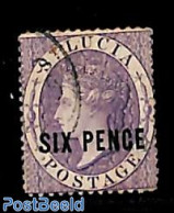 Saint Lucia 1884 SIX PENCE, Used, Used Stamps - St.Lucia (1979-...)