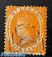 Saint Lucia 1864 1sh Orange, Perf. 12.5, Used, Used Stamps - St.Lucie (1979-...)