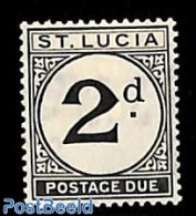 Saint Lucia 1933 Postage Due 2d, Stamp Out Of Set, Unused (hinged) - St.Lucie (1979-...)