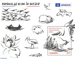 Romania 2021 Danube Delta, UNESCO S/s, Mint NH, History - Nature - Transport - Unesco - Birds - Fish - Ships And Boats - Ungebraucht