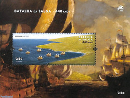 Azores 2021 Battle Of Salga S/s, Mint NH, Transport - Ships And Boats - Boten