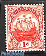Bermuda 1910 1d Red, WM Mult. Crown-CA, Stamp Out Of Set, Unused (hinged), Transport - Ships And Boats - Boten