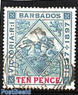 Barbados 1897 10 Pence, Used, Used Stamps, Nature - Horses - Barbados (1966-...)