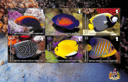 British Indian Ocean 2021 Angelfish 6v M/s, Mint NH, Nature - Fish - Poissons