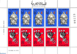 Morocco 1976 Red Cross M/s, Overprints, Mint NH, Health - Red Cross - Art - Art & Antique Objects - Red Cross