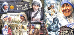 Mozambique 2012 Mother Theresa 2 S/s, Mint NH, History - Religion - Nobel Prize Winners - Religion - Nobel Prize Laureates