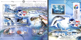 Mozambique 2012 Expo 2012 2 S/s, Mint NH, Nature - Various - Fish - Sea Mammals - World Expositions - Fishes