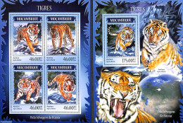 Mozambique 2014 Tigers 2 S/s, Mint NH, Nature - Animals (others & Mixed) - Cat Family - Mozambique