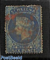 Saint Helena 1861 6d, Used Sharp Perfs, Damaged On Top, Used Stamps - Saint Helena Island