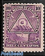 Nicaragua 1898 10c, Without WM, Stamp Out Of Set, Unused (hinged) - Nicaragua